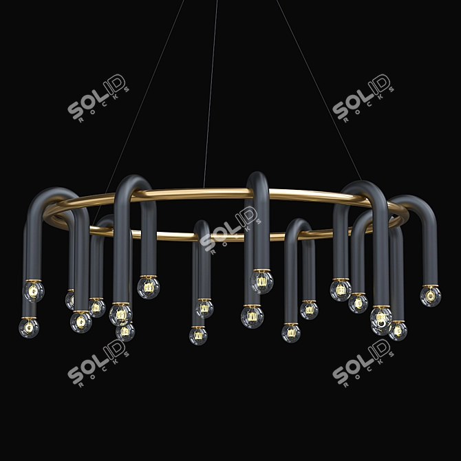 Paulson Floppy Chandelier: Modern Elegance 3D model image 1