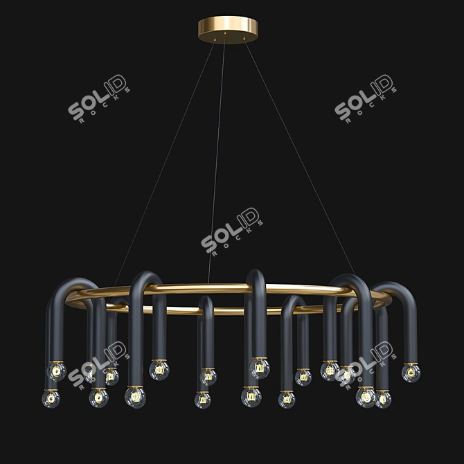 Paulson Floppy Chandelier: Modern Elegance 3D model image 2