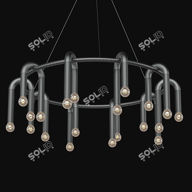 Paulson Floppy Chandelier: Modern Elegance 3D model image 3