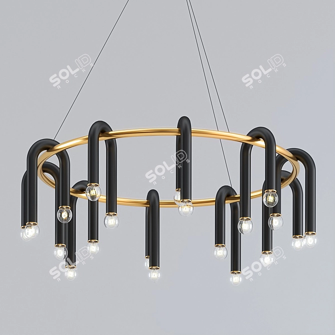 Paulson Floppy Chandelier: Modern Elegance 3D model image 4