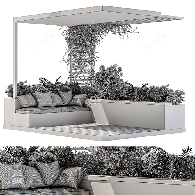 Elevate Rooftop Bliss: Pergola Patio Set 3D model image 6