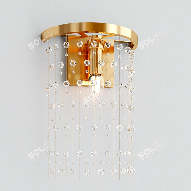 Golden Zild Wall Sconce: Stylish Metal and Glass Lighting 3D model image 5