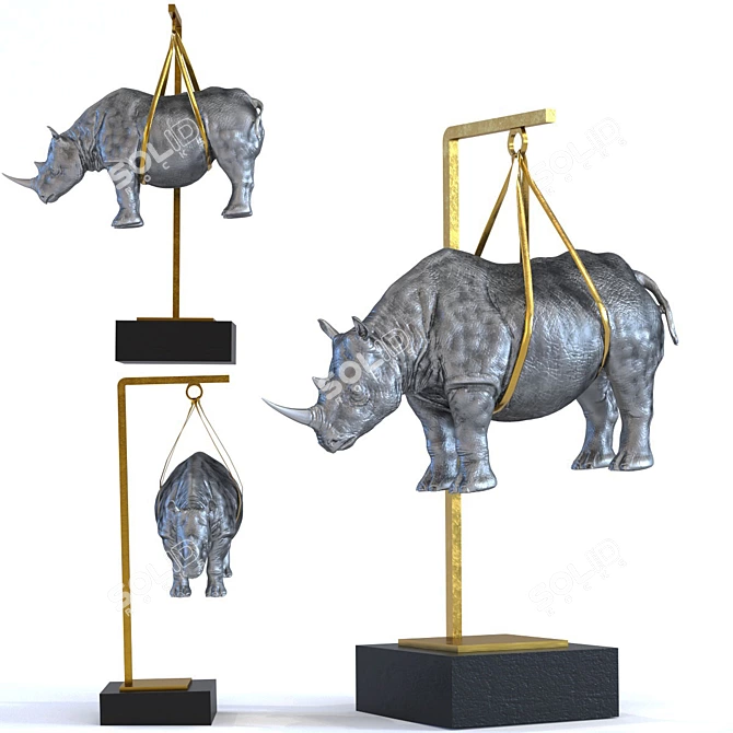 Rhino Hanging Sculpture 3D model image 1