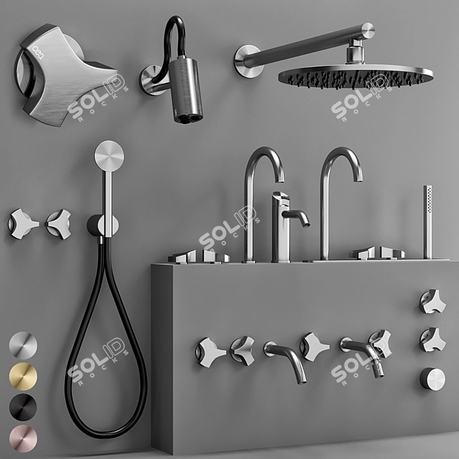 CEA Ziqq Bathroom Faucet Set: Elegant and Stylish 3D model image 1