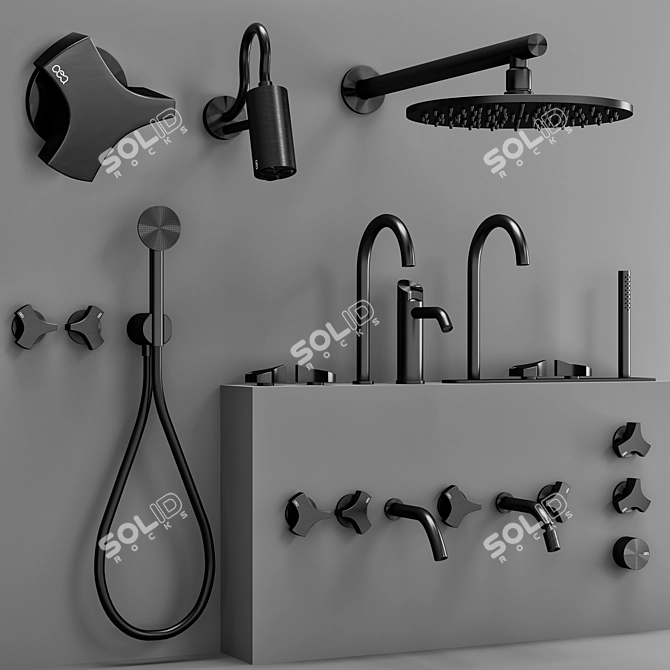 CEA Ziqq Bathroom Faucet Set: Elegant and Stylish 3D model image 4