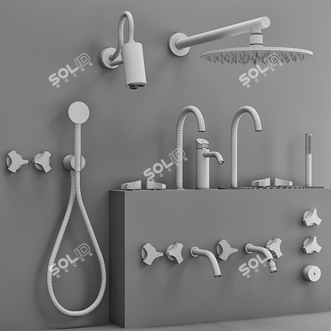 CEA Ziqq Bathroom Faucet Set: Elegant and Stylish 3D model image 6
