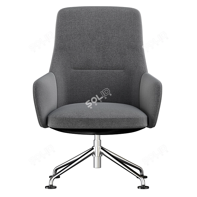 ErgoLux Modern Armchair 3D model image 2