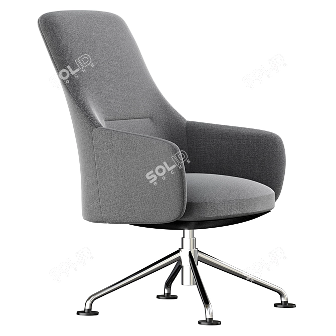 ErgoLux Modern Armchair 3D model image 3