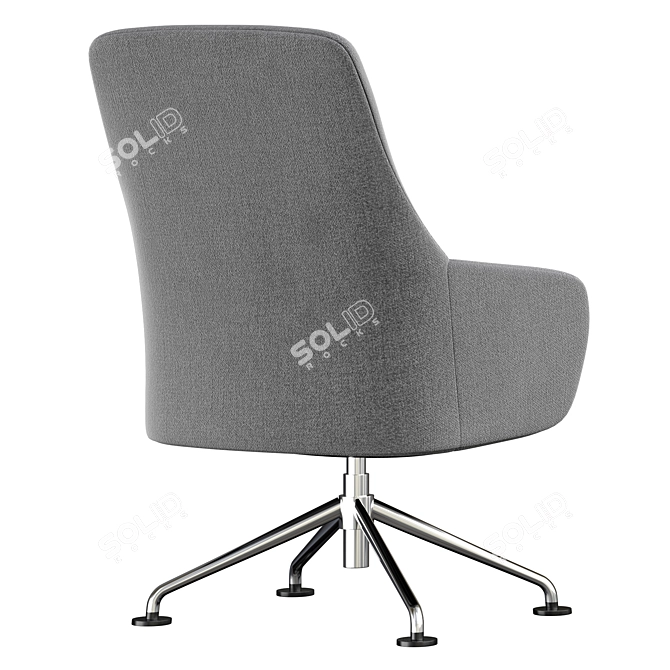 ErgoLux Modern Armchair 3D model image 4