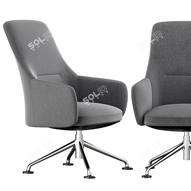 ErgoLux Modern Armchair 3D model image 5