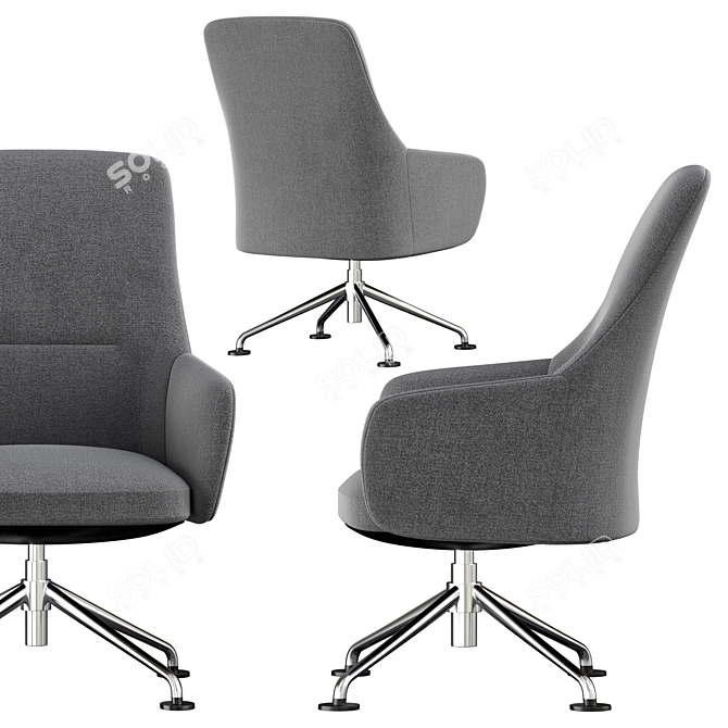 ErgoLux Modern Armchair 3D model image 6