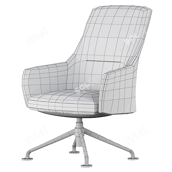 ErgoLux Modern Armchair 3D model image 7