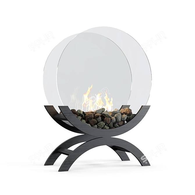 Iris Biokamin: Elegant Floor Fireplace 3D model image 1