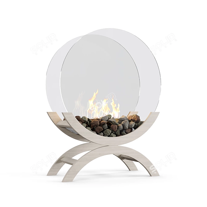 Iris Biokamin: Elegant Floor Fireplace 3D model image 2