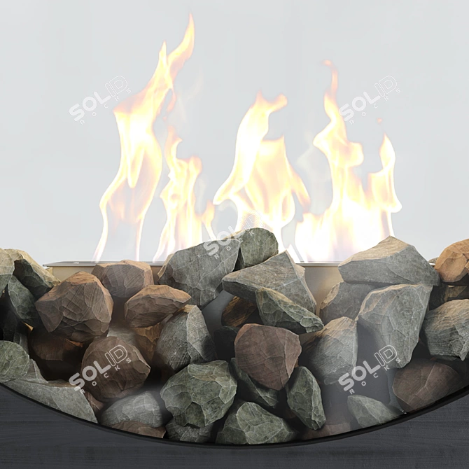 Iris Biokamin: Elegant Floor Fireplace 3D model image 3