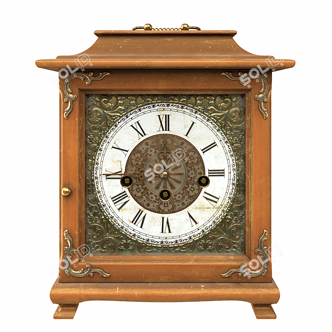 Elegant Vintage Table Clock 3D model image 2