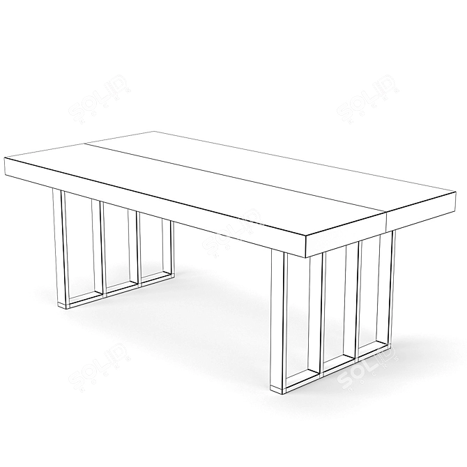 Modern Dining Table Set 105 3D model image 5