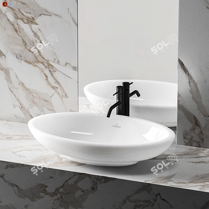 Elegant Natural Stone Bathroom 3D model image 4