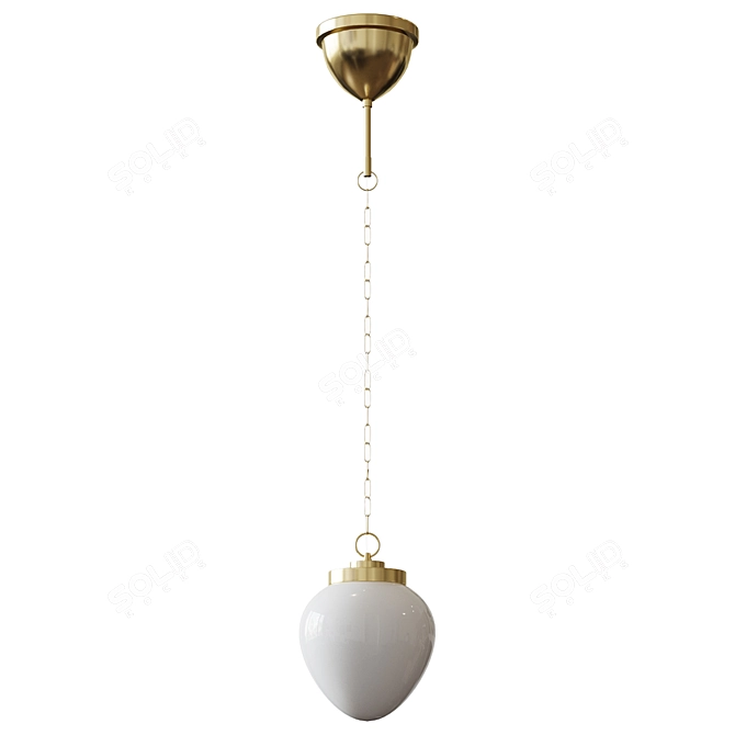 Title: Milk Glass Pendant Lamp with Bow 3D model image 1