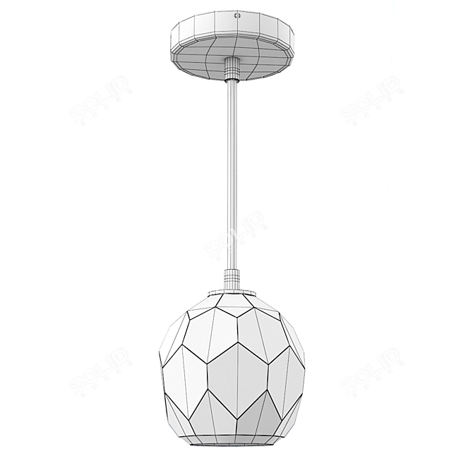 Elegant Crystal Pendant Lamp 3D model image 2