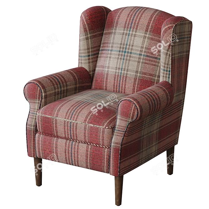 Modern Sherlock II Armchair: Light Legs 3D model image 4