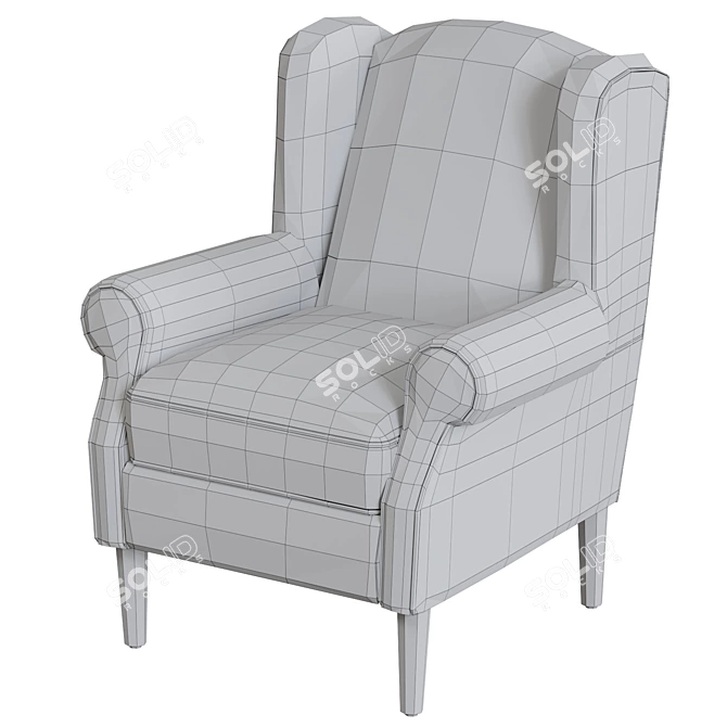 Modern Sherlock II Armchair: Light Legs 3D model image 6