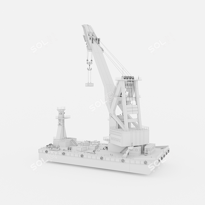 3D Floating Crane Model "Bogatyr 3D model image 4