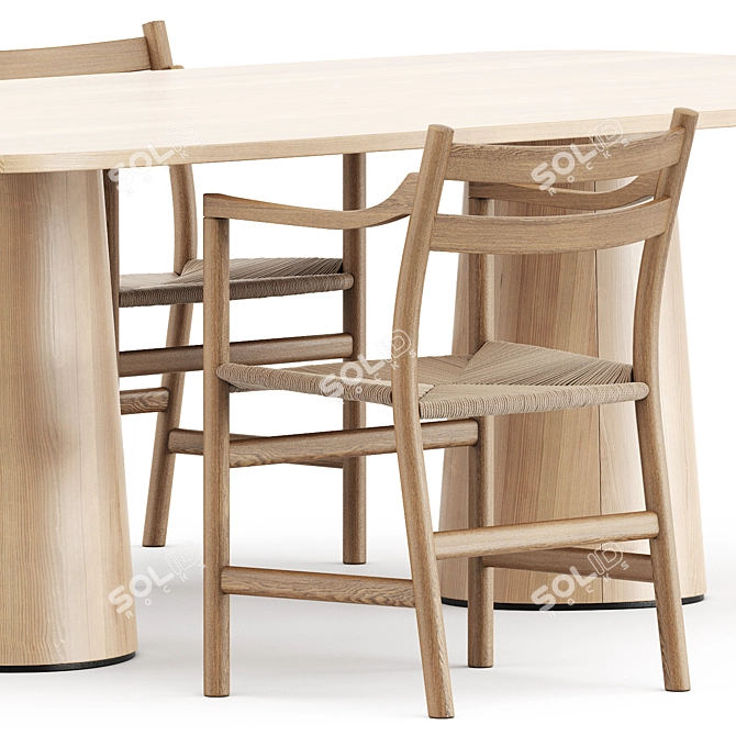 Stylish CH46 Chair & POV 464 Table 3D model image 3