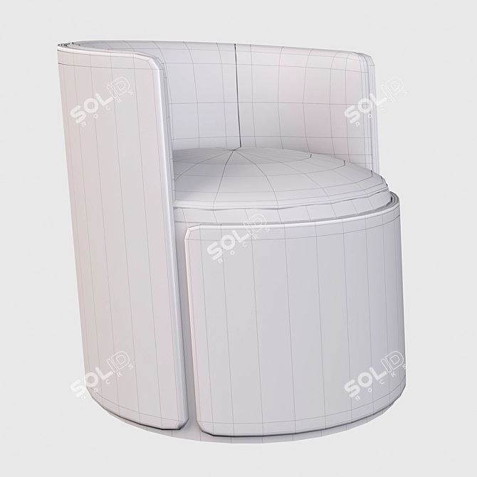 Elegant Armchair: Mere Style 3D model image 4