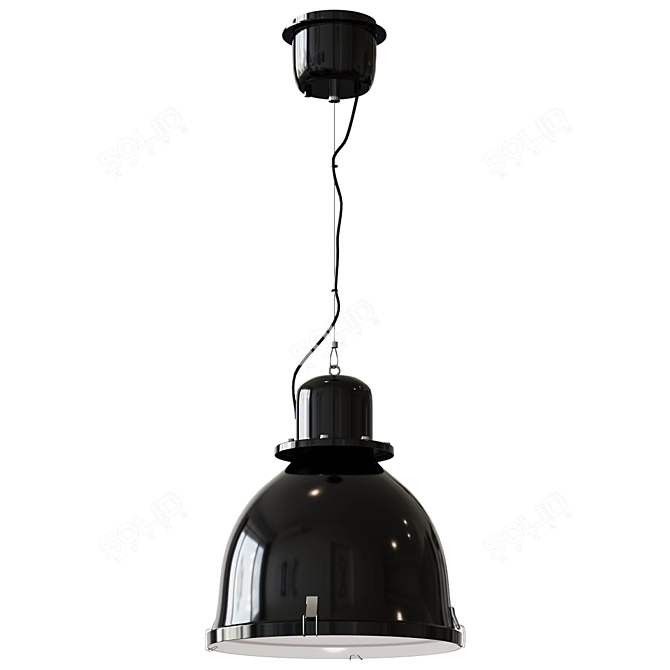 Sleek Black Pendant Lamp - SVARTNORA 3D model image 1