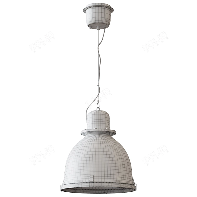 Sleek Black Pendant Lamp - SVARTNORA 3D model image 2