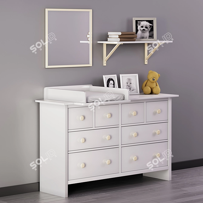 Modern Baby Changing Table 3D model image 2
