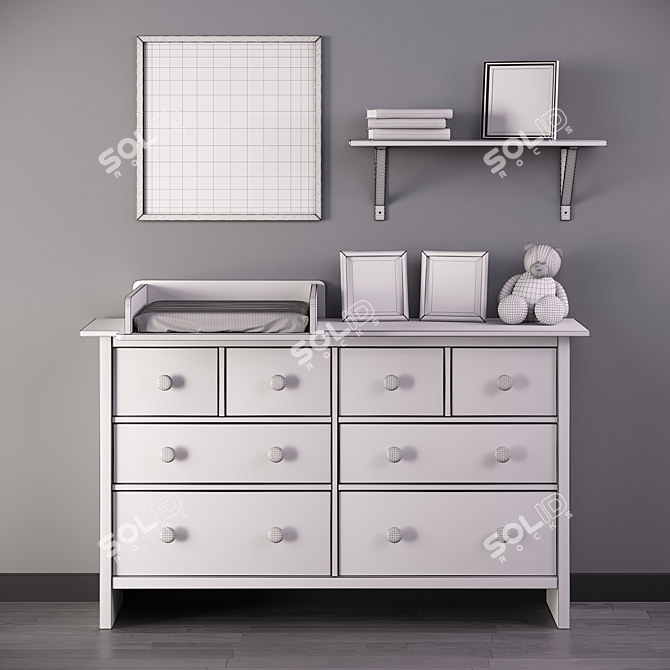 Modern Baby Changing Table 3D model image 4