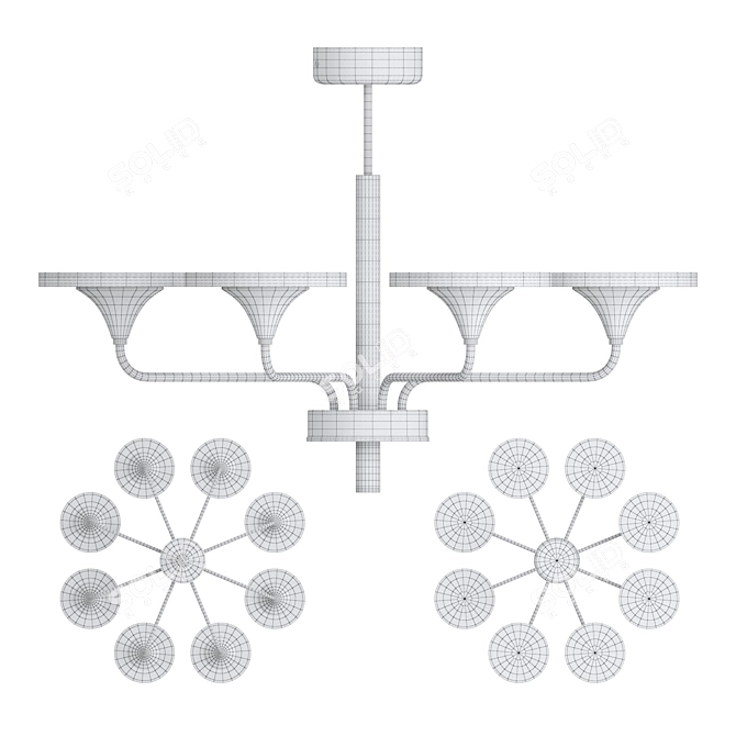 PILLAR 8 LED Chandelier 3D model image 3