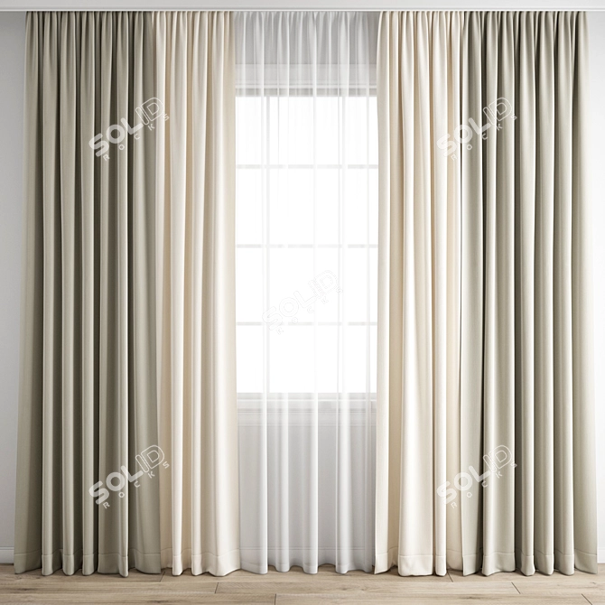 Polygonal Curtain Model 3D model image 1