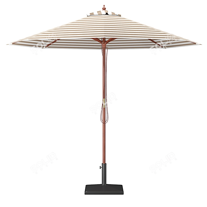 Stylish Parasol with Bases 3D model image 3