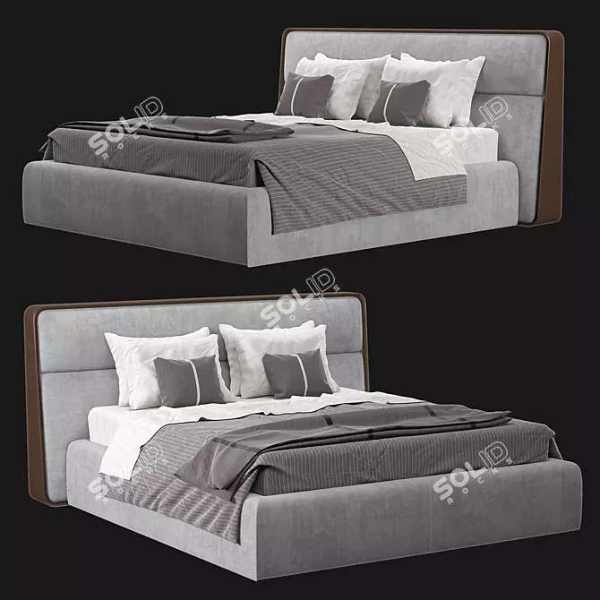 Elegant Diff Studio Queen Bed 3D model image 1