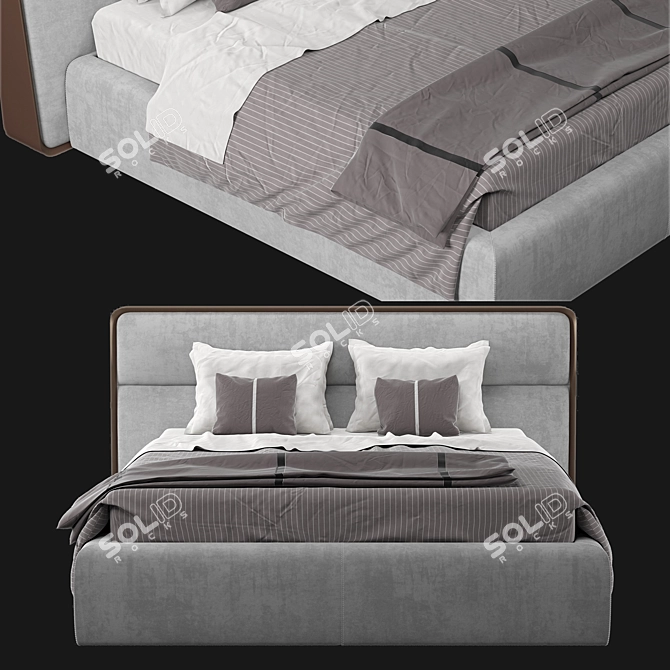 Elegant Diff Studio Queen Bed 3D model image 2