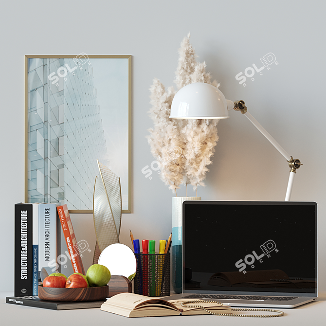 Elegant Desk Decor Set 3D model image 1