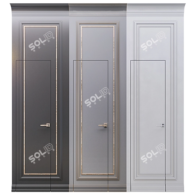 Hidden Wall Door Set 3D model image 2