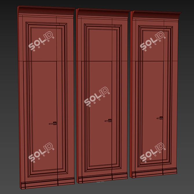 Hidden Wall Door Set 3D model image 4