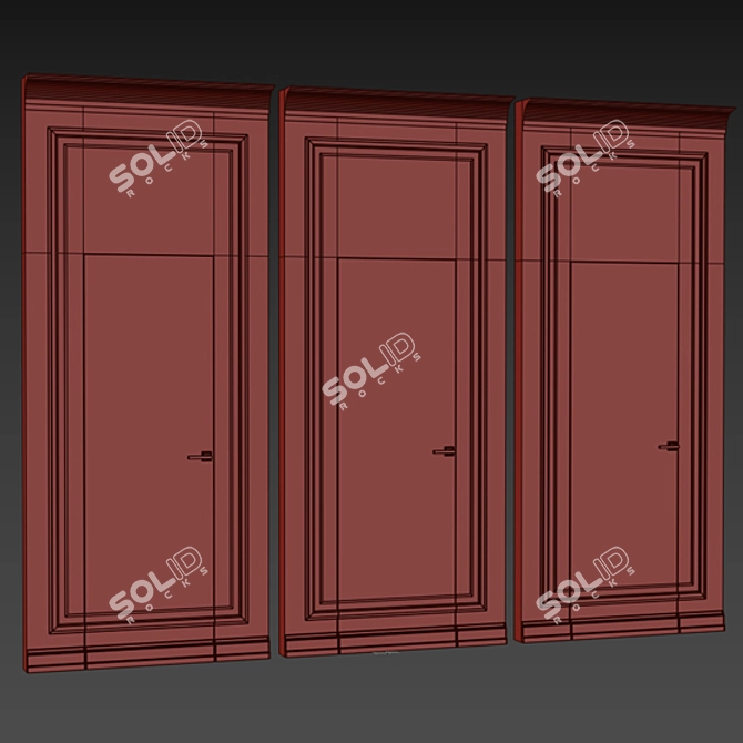 Hidden Wall Door Set 3D model image 4