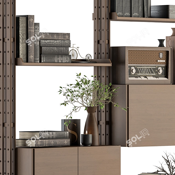 Cassina Infinito Decorative Wooden Rack 3D model image 4