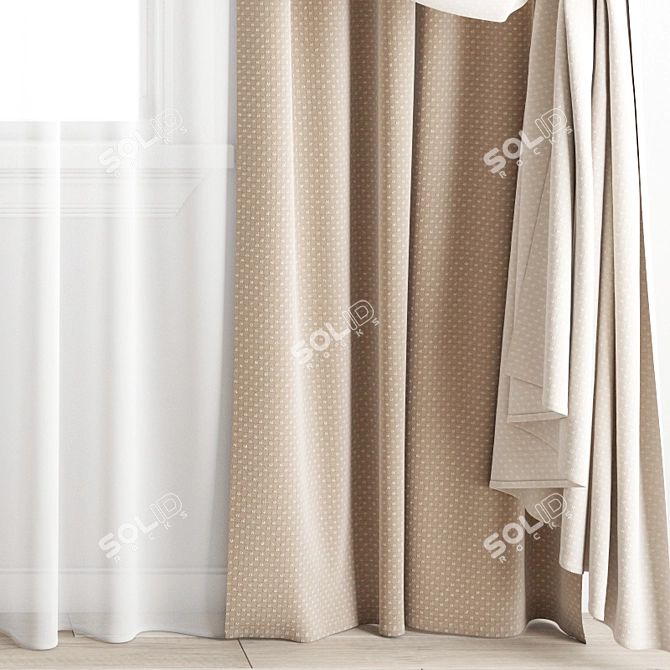 Elegant Polygonal Curtain 3D model image 3