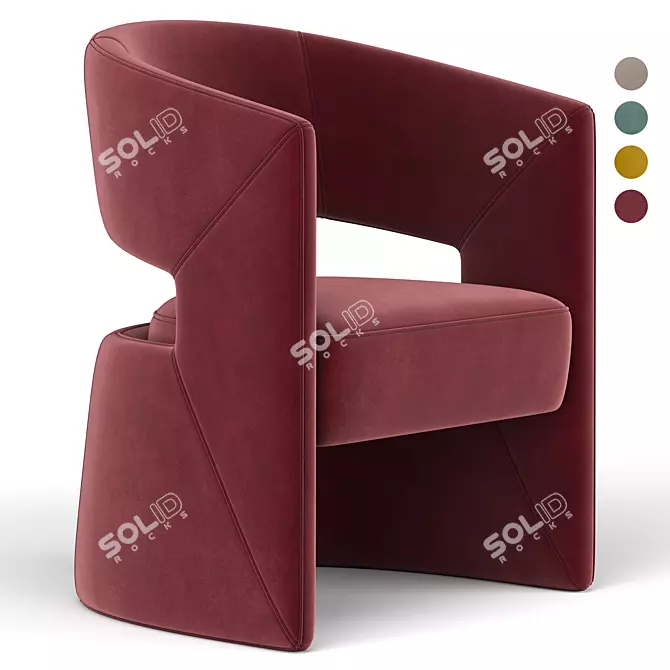 Elegant 1728 Chair by Tecni Nova 3D model image 1