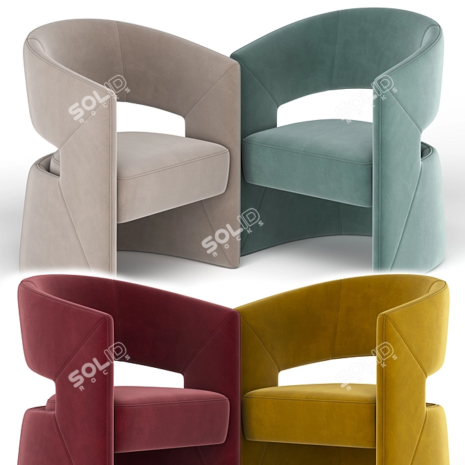 Elegant 1728 Chair by Tecni Nova 3D model image 2