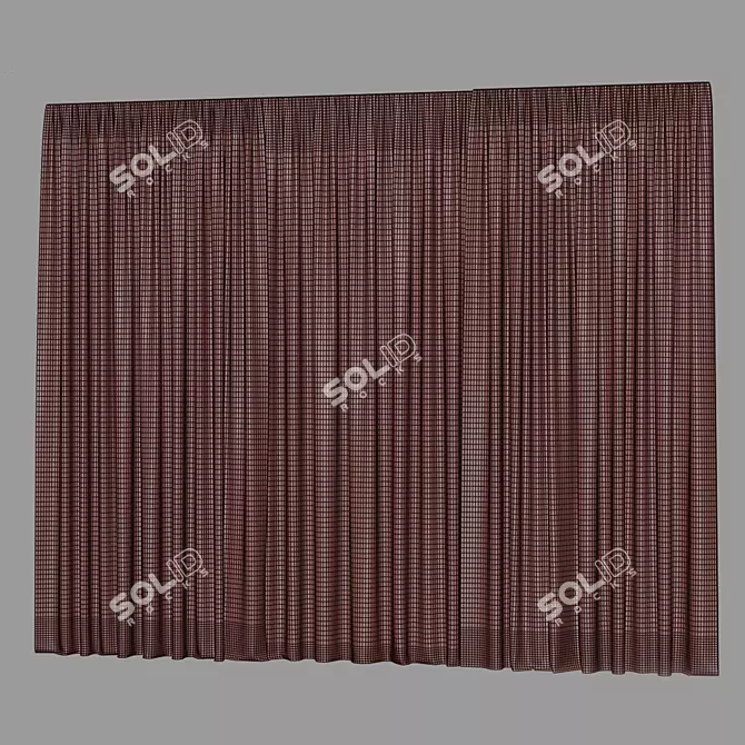 Elegant Geometric Curtains 3D model image 3