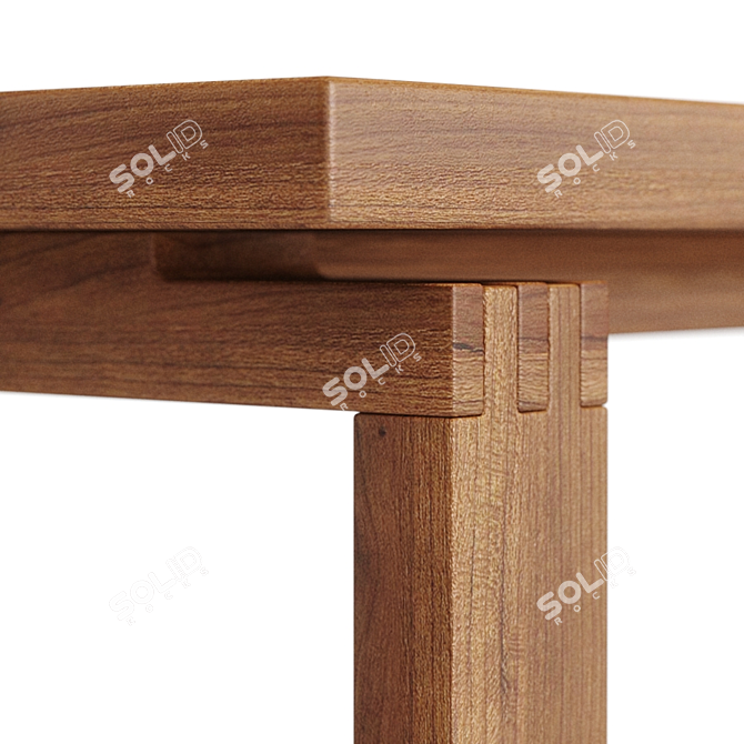 MORBI Long Oak Dining Table 3D model image 2