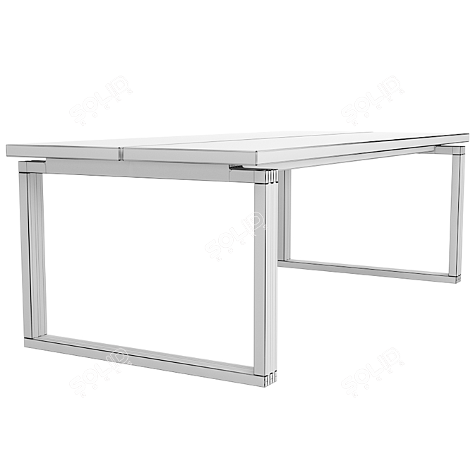 MORBI Long Oak Dining Table 3D model image 6