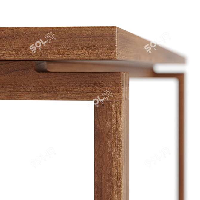 MORBI Long Oak Dining Table 3D model image 7